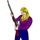 download Girl With Rifle clipart image with 0 hue color