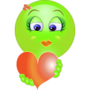 download Cute Girl Heart Emoticon Smiley clipart image with 45 hue color
