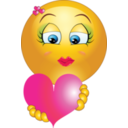 download Cute Girl Heart Emoticon Smiley clipart image with 0 hue color