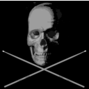 download Old Skull Drumming Bw clipart image with 0 hue color