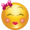 download Cute Shy Girl Smiley Emoticon clipart image with 0 hue color