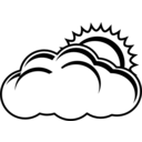 download Cloudy In Back And White clipart image with 0 hue color