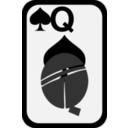 download Queen Of Spades clipart image with 0 hue color