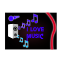 download I Love Music clipart image with 135 hue color