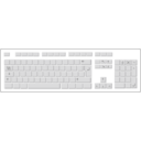 download Blank White Keyboard clipart image with 225 hue color