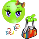 download Cute Girl Feast Bag Smiley Emoticon clipart image with 45 hue color