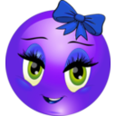 download Cute Girl Smiley Emoticon clipart image with 225 hue color