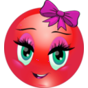 download Cute Girl Smiley Emoticon clipart image with 315 hue color