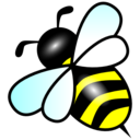 download Bee clipart image with 0 hue color