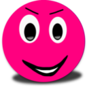 Evil Smiley Pink Emoticon