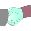 Handshake With Black Outline White Man Hands Clipart | i2Clipart