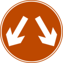 download Roadsign Pass Either clipart image with 180 hue color