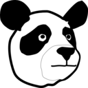download Panda Head clipart image with 135 hue color