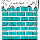 download Chimney With Snow clipart image with 180 hue color