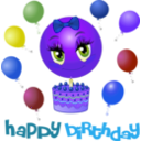 download Girl Birthday Smiley Emoticon clipart image with 225 hue color