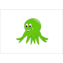 download Little Red Octopus clipart image with 90 hue color