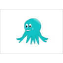 download Little Red Octopus clipart image with 180 hue color