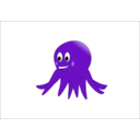 download Little Red Octopus clipart image with 270 hue color