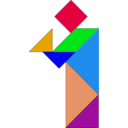 download Tangram clipart image with 180 hue color