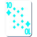 download White Deck 10 Of Diamonds clipart image with 180 hue color