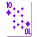 download White Deck 10 Of Diamonds clipart image with 270 hue color