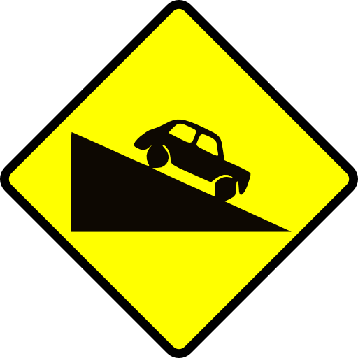 Caution Steep Hill Up