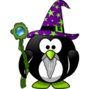 download Wizard Penguin clipart image with 45 hue color
