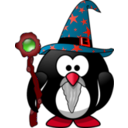 download Wizard Penguin clipart image with 315 hue color