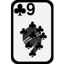 download Nine Of Clubs clipart image with 135 hue color