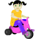 download Toddler On Tricycle clipart image with 45 hue color