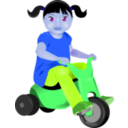 download Toddler On Tricycle clipart image with 225 hue color