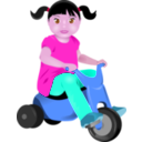 download Toddler On Tricycle clipart image with 315 hue color