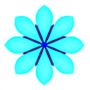 download Red Flower clipart image with 180 hue color