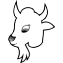 download Goat Line Art clipart image with 270 hue color