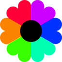 download Flower 7 Colors clipart image with 45 hue color