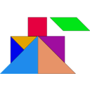 download Tangram clipart image with 180 hue color