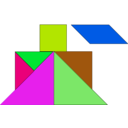 download Tangram clipart image with 270 hue color