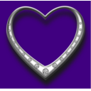 download Heart With Diamonds clipart image with 270 hue color