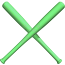 download Crossed Bats Baseball clipart image with 90 hue color