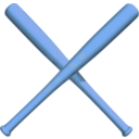 download Crossed Bats Baseball clipart image with 180 hue color
