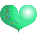 download Heart clipart image with 180 hue color