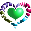 download Red Heart clipart image with 135 hue color