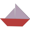 download Origami Sailboat clipart image with 180 hue color