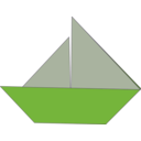 download Origami Sailboat clipart image with 270 hue color