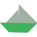 download Origami Sailboat clipart image with 315 hue color
