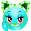 download Cat Girl Smiley Emoticon clipart image with 135 hue color