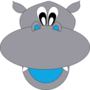 download Smiley Hippo clipart image with 225 hue color