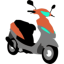 download Blue Scooter clipart image with 135 hue color