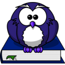 download Cartoon Owl Sitting On A Book clipart image with 225 hue color