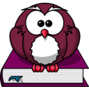 download Cartoon Owl Sitting On A Book clipart image with 315 hue color